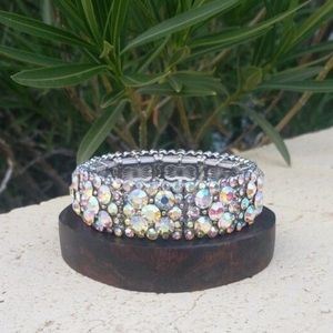 Handmade Rhinestone Stretch Prom/Bridal Bracelet NWOT